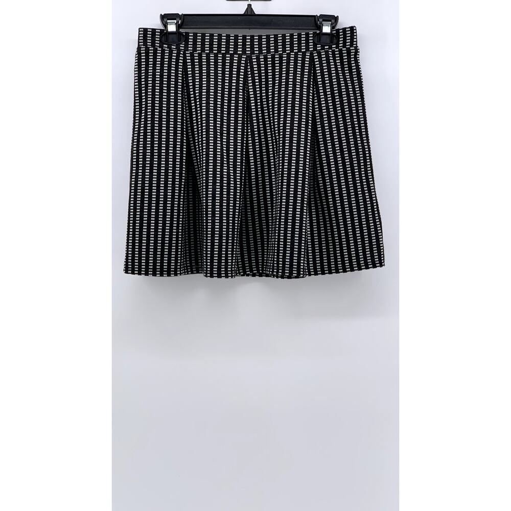 JOE B By Benbasset Women's Black Striped A-Line Mini Skirt SZ M